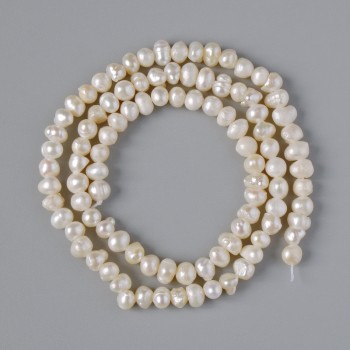 Freshwater Pearl Beads, 5x4 mm diameter, 35 cm long on a thread
