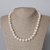 Textured freshwater pearls necklace, diameter 11x9 mm+-, length 45-46 cm+