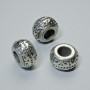 Bead-insert findings, diameter 12×7.5 mm, hole diameter 5.5 mm, silver-colored metal, 1 pc