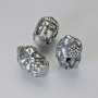 Bead-insert finding, diameter 14x9 mm, hole diameter 2.4 mm, silver metal color, 1 pc