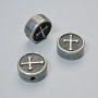 Bead-insert 'Cross', 10x4 mm, 5 mm +/-, hole diameter 1.8 mm, dark-silver metal color, 1 pc