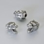 Bead-insert finding 'Tiger', diameter 12x8x9 mm, hole diameter 2.8 mm, silver-tone metal color, 1 pc