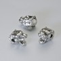Bead Insert 'Tiger', diameter 12×8×9 mm, hole diameter 2.3 mm, silver-colored metal, 1 pc