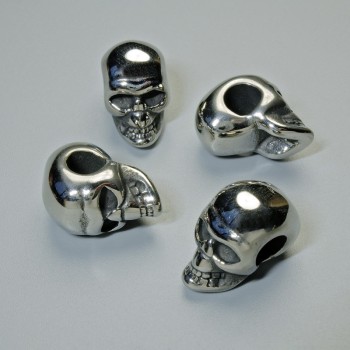 Bead-insert Findings 'Skull', diameter 13×9.5 mm, hole diameter 4.7 mm, silver-colored metal, 1 pc