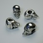 Bead-insert Findings 'Skull', diameter 13×9.5 mm, hole diameter 4.7 mm, silver-colored metal, 1 pc