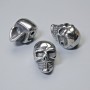 Bead-inlay 'Skull', diameter 14×9.5 mm, 5 mm +/-, hole diameter 1.8 mm, silver-colored metal, 1 pc
