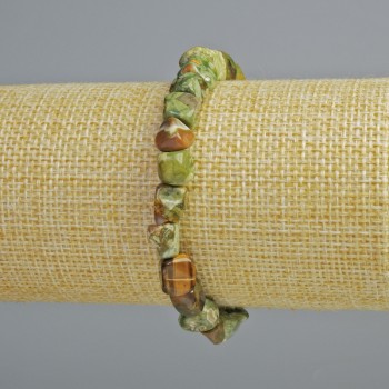 Jasper natural stone faceted bracelet, diameter 8x8 mm, length 18 cm +/- (stretch)