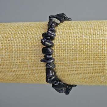 Aventurine Bracelet 'Night of Cairo' (synthetic) chip, diameter 8x4 mm +/-, length 18 cm +/- (stretch)