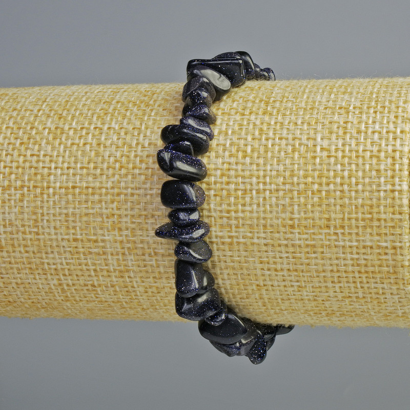 Aventurine Bracelet 'Night of Cairo' (synthetic) chip, diameter 8x4 mm +/-, length 18 cm +/- (stretch)