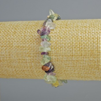 Fluorite bracelet, natural stone chips, diameter 7x4 mm, length 18 cm (stretch)