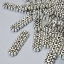 5-Strand Separator Bead, 17x4 mm, 1.2 mm hole, Silver-tone, 28 pcs