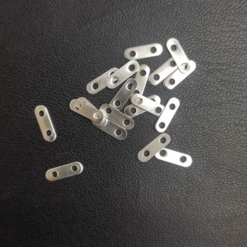 2-Strand Spacer Bar, 11×3.5 mm, hole diameter 1.6 mm, pack of 50, silver metal color