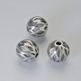 Bead-insert finding, diameter 9.5 mm, hole diameter 2.3 mm, silver-tone metal color, 1 piece