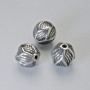 Bead insert, diameter 9.5x9 mm, hole diameter 1.7 mm, silver-colored metal, 1 pc