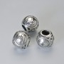 Bead-insert 'Taurus' Zodiac Sign, 9×10 mm, hole diameter 4.3 mm, silver-tone metal, 1 pc