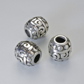 Bead-insert finding, diameter 11x11 mm (+/-), hole diameter 4.2 mm, silver-tone metal color, 1 pc