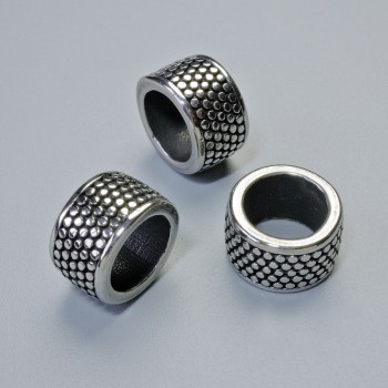 Bead insert findings, diameter 7×12 mm ±, hole diameter 2 mm, silver metal color, 1 pc