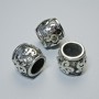 Bead-insert finding, diameter 12x14 mm ±, hole diameter 8 mm, silver metal color, 1 pc