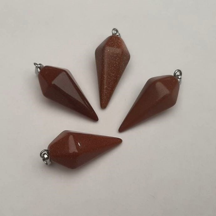 Pendant 'Pendulum' Aventurine Golden Sand 40x30x13mm+