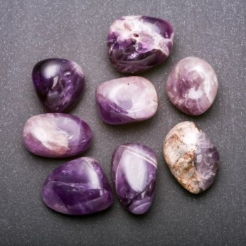 Polished amethyst natural souvenir stone, 30×22 mm (+-), packaging 100 g