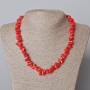 Natural Coral Cylindrical Bead Necklace, diameter 11x5 mm, length 45-47 cm