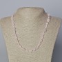 Pink Quartz Necklace with natural unpolished faceted beads, diameter from 8×10 to 12×17 mm, length 45–49 cm ±