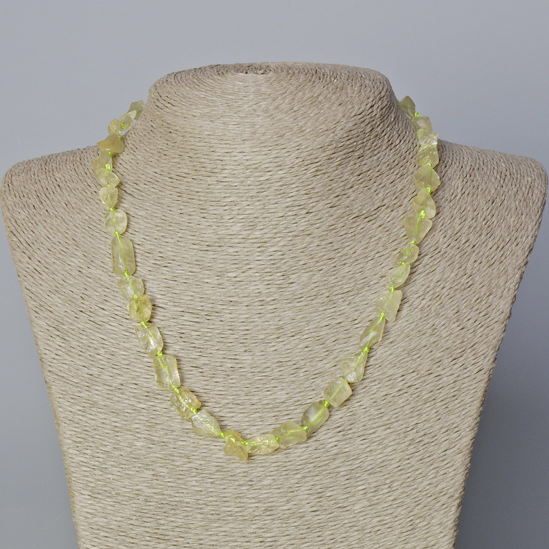 Necklace of Citrine Quartz natural stone faceted beads, diameter 9x10 mm ±, length 45-48 cm