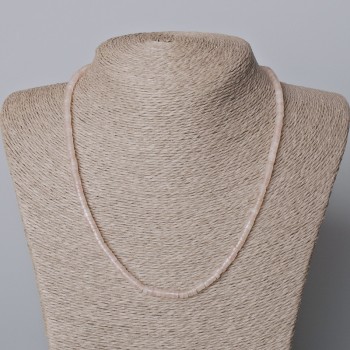 Pink Quartz Necklace - Natural Stone, Faceted Beads 4x2 mm, Length 45-48 cm