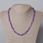 Amethyst Necklace with Natural Stone Faceted Cube Beads, 5.5 mm Diameter, 45–49 cm Length