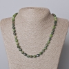 Zoisite Necklace with Natural Gemstone, Faceted Cube Beads, 7 mm Diameter, 45–49 cm Length