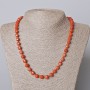 Red Jasper Necklace - natural stone, faceted cubes, diameter 7.5 mm, length 45-49 cm
