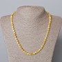 Yellow Jadeite Necklace, Natural Stone, Faceted Cube Beads, 5 mm Diameter ±, 45-49 cm Length