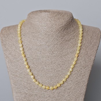 Citrine Necklace with Faceted Cubes, natural gemstone, diameter 5.5 mm, length 45–49 cm
