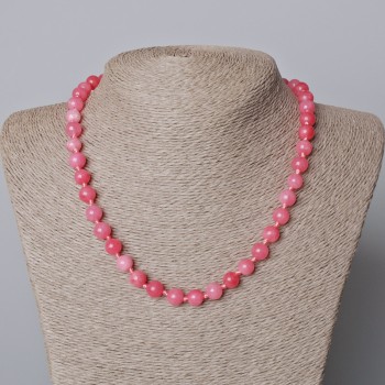 Imitation Tourmaline Necklace, Smooth Beads, 8 mm diameter, length 45-48 cm