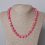Imitation tourmaline necklace, smooth beads, 10 mm diameter, length 45-47 cm