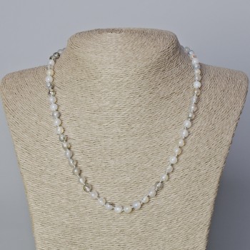 Dragon Vein Agate Bead Necklace, smooth beads, 6 mm diameter, length 45-48 cm