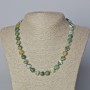 Green Jasper Necklace, natural stone heart, diameter 10x10x5 mm ±, length 45–47 cm ±