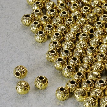 Bead-insert fittings, diameter 4 mm, hole diameter 1.4 mm, gold-tone metal color, pack 20 g +/- 110 pcs
