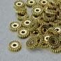 Bead-insert Findings, 2×7 mm diameter, hole 1.8 mm, gold-tone metal, pack of 36 pcs