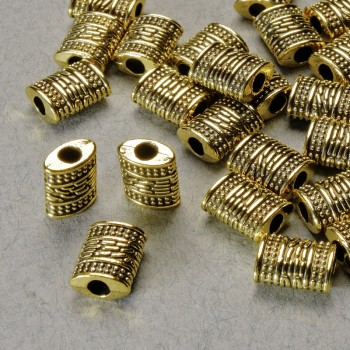 Bead-insert finding, diameter 9x7x4 mm, hole diameter 2.5 mm, gold-tone metal, package 20 g, 25 pcs