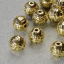 Bead-insert fittings, dimensions 7.5×8 mm, hole diameter 1.5 mm, gold-tone metal, pack 20 g, 14 pcs