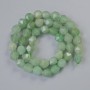 Nephrite beads, natural stone, faceted round beads, diameter 9×10 mm, length about 38 cm on thread