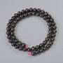 Garnet Beads, natural stone, smooth round beads, 6 mm diameter, about 38 cm length, on thread