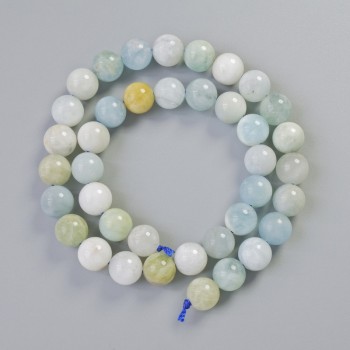 Morganite Beads, Natural Stone, Smooth Spheres, 10mm Diameter, 38cm Length on Thread