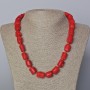 Natural Coral Necklace, Faceted Beads, 12×13 mm, 45 cm long
