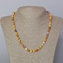 Moqui Jasper Necklace - Natural Stone Smooth Bead, 6.5 mm diameter, 45–49 cm length