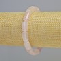 Bracelet Pink Quartz natural stone cylinder, diameter 8x14 mm, stretch band, length 18 cm+