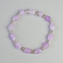Lavender Amethyst Bracelet, natural stone, faceted beads, diameter 7x10 mm, 5 mm ± (stretch), length 18 cm ± with metal inserts