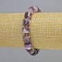 Amethyst bracelet with natural stone, faceted discs, diameter 10.5x7 mm ± (stretch), length 18 cm ± with beads