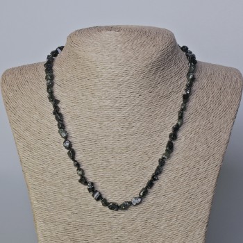 Sun Obsidian Necklace, natural stone, unpolished faceted beads, diameter 6 mm, length 45–48 cm